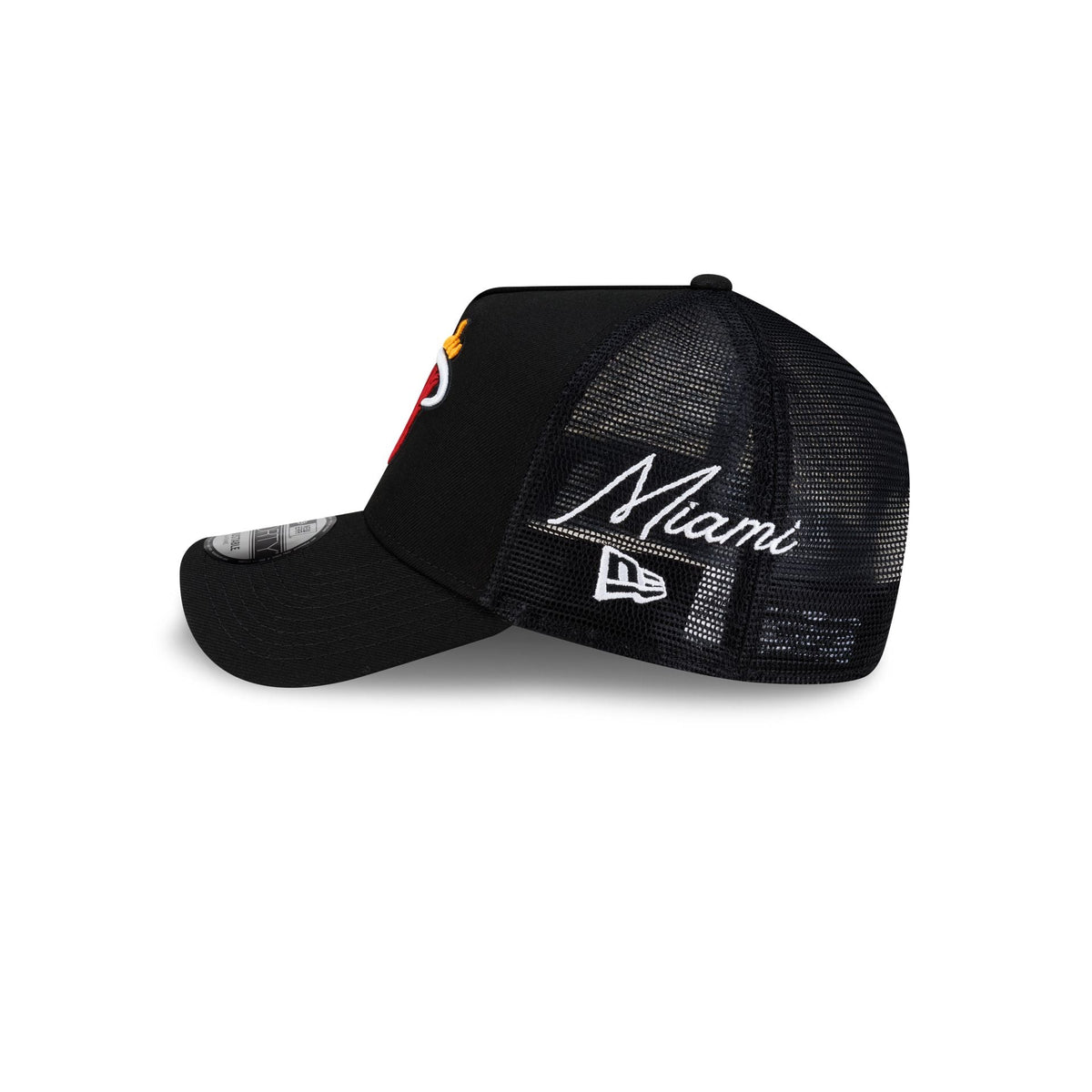 Miami Heat Side Script 9FORTY A-Frame Trucker Hat