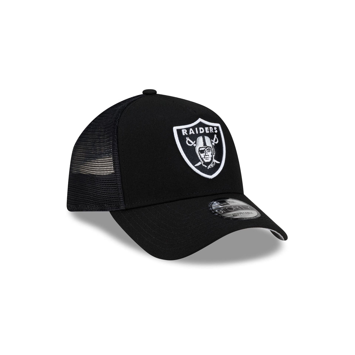 Las Vegas Raiders Side Script 9FORTY A-Frame Trucker Hat
