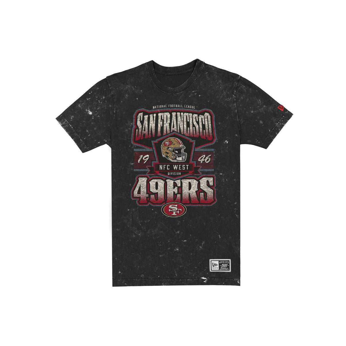 San Francisco 49ers Throwback Washed Graphic Black T-Shirt