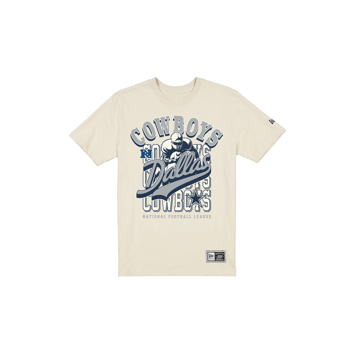 Dallas Cowboys Throwback Helmet Chrome White T-Shirt
