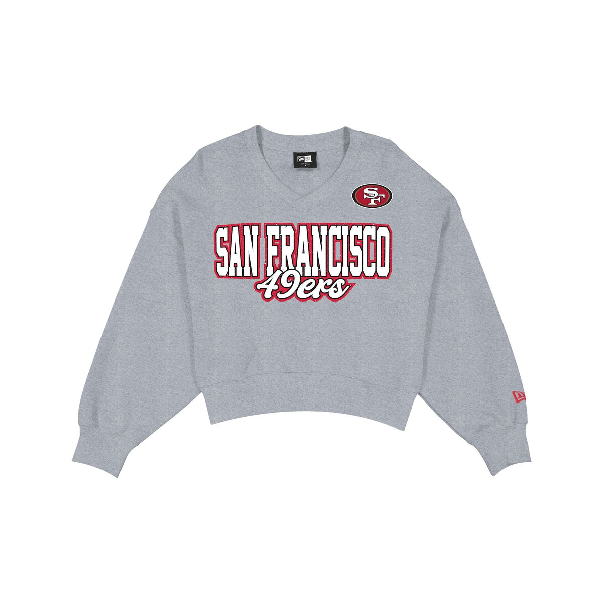 San Francisco 49ers Women's Heather Gray Glitter Crewneck
