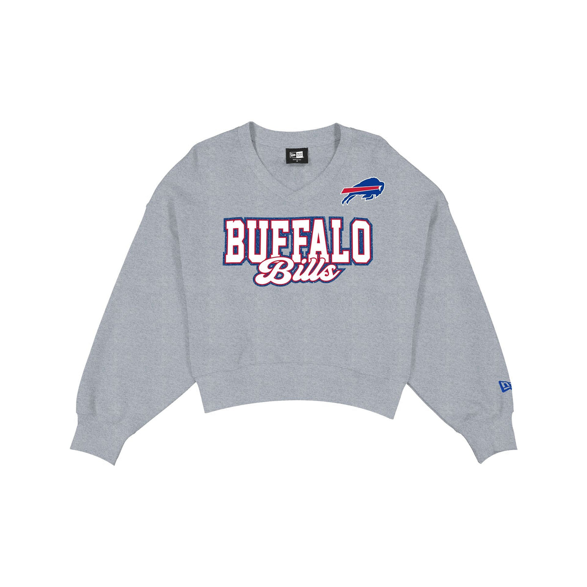 Buffalo Bills Women's Heather Gray Glitter Crewneck