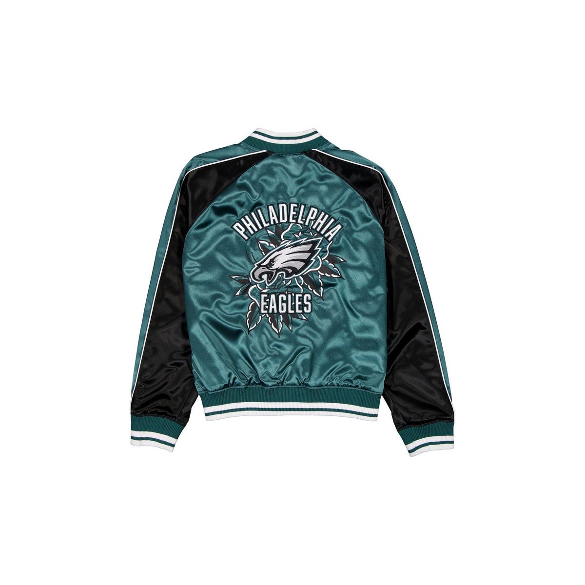 Philadelphia Eagles Women's Floral Satin Varsity Jacket