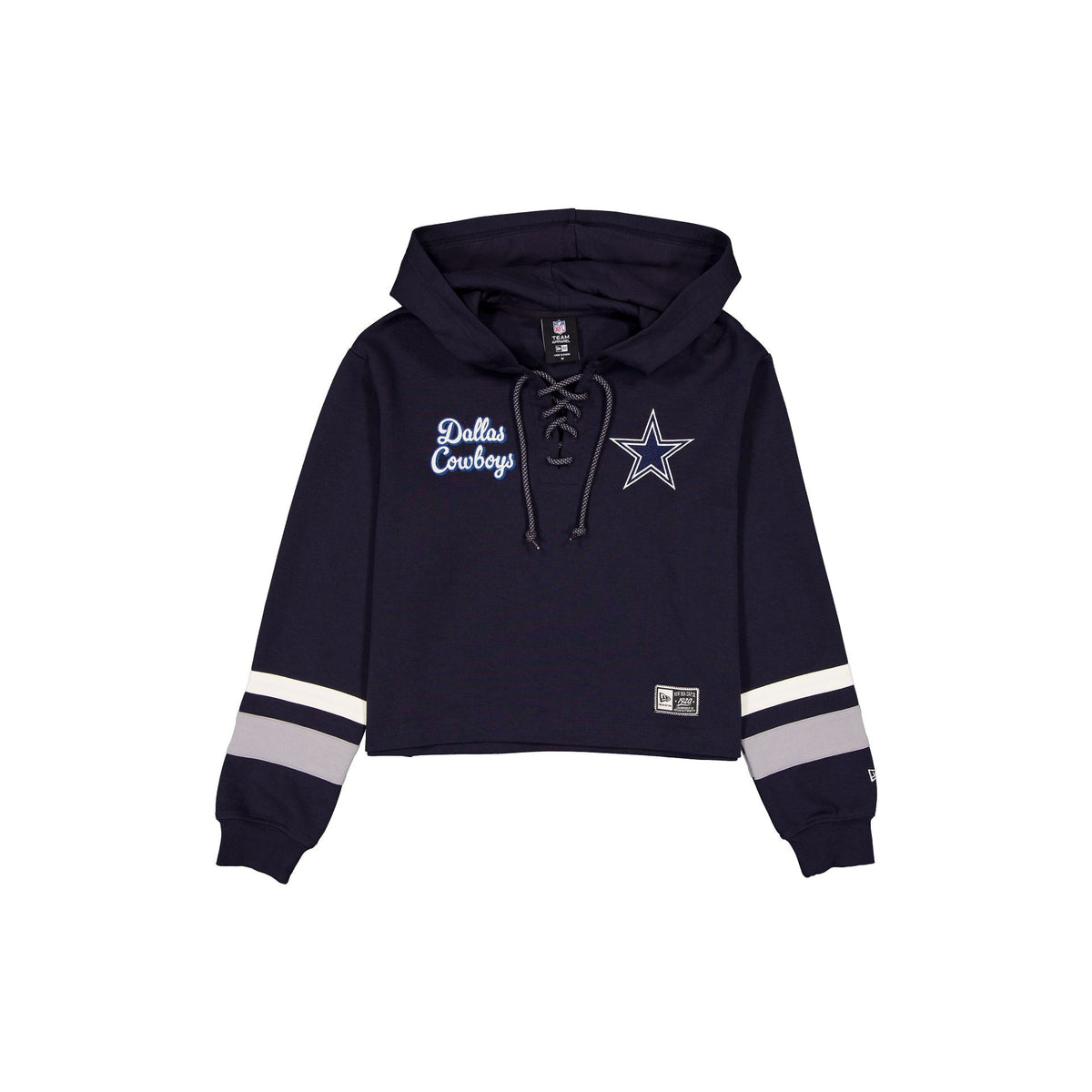 Dallas Cowboys Women's Throwback Cropped Tie Hoodie