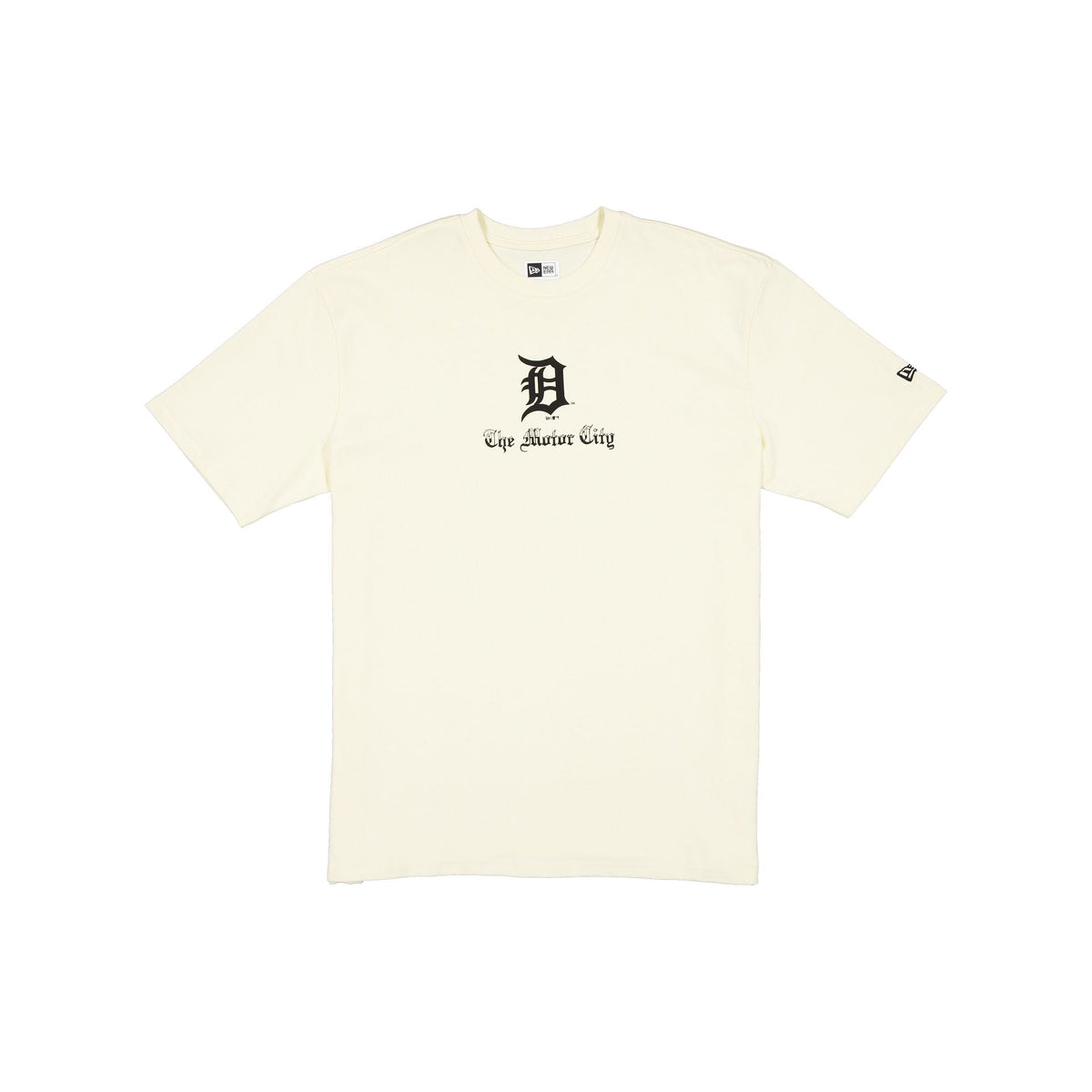 Detroit Tigers Gothic Lettering Chrome White T-Shirt