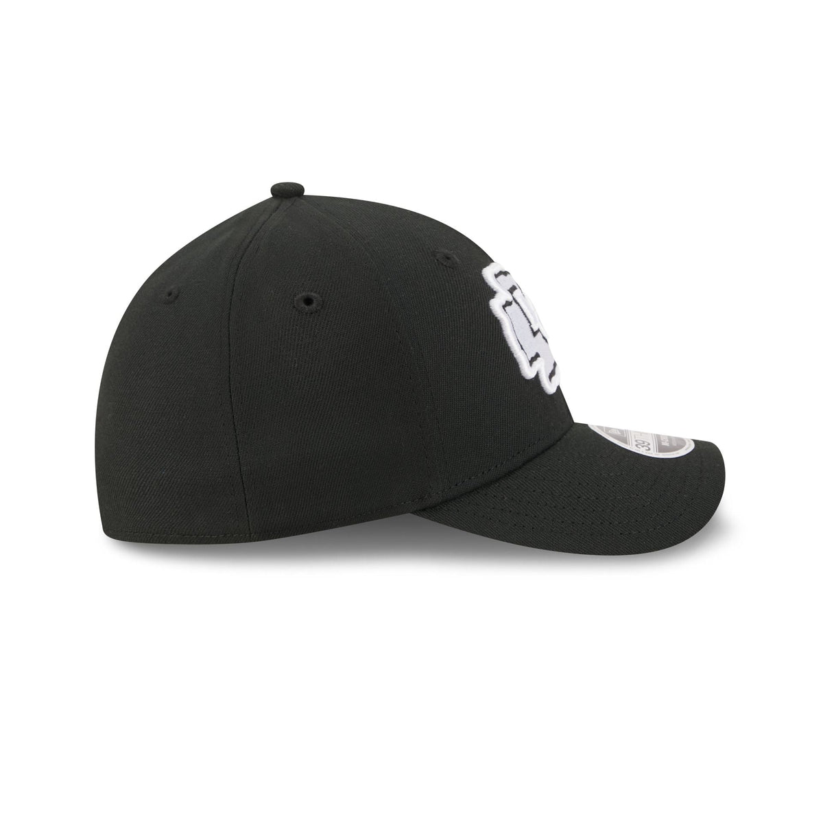 Kansas City Chiefs Poly Black & White 39THIRTY M-Crown Stretch Fit Hat