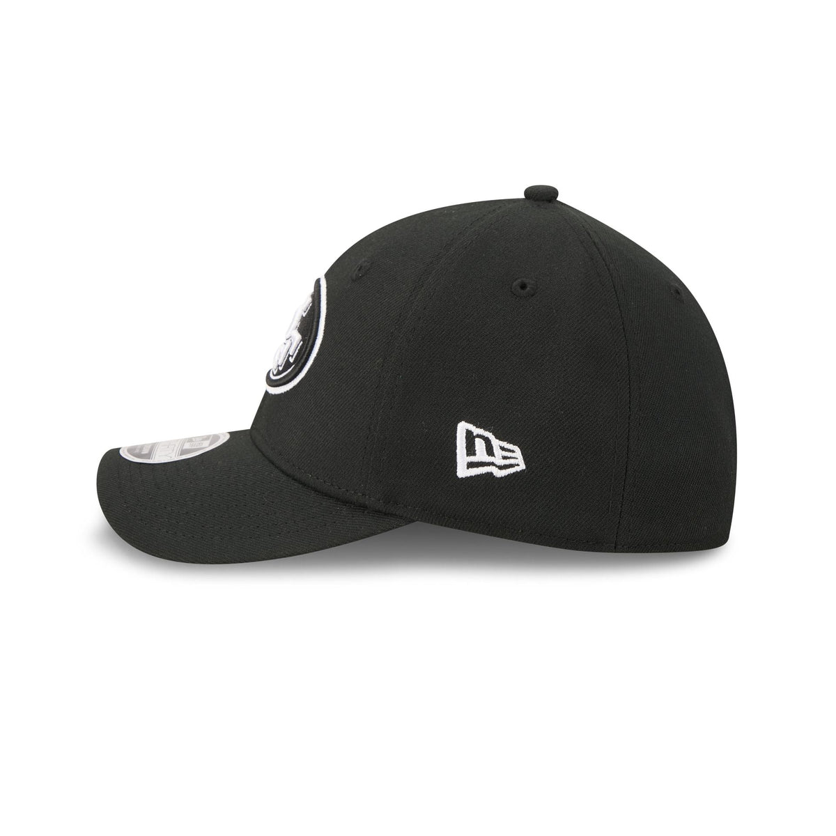 San Francisco 49ers Poly Black & White 39THIRTY M-Crown Stretch Fit Hat