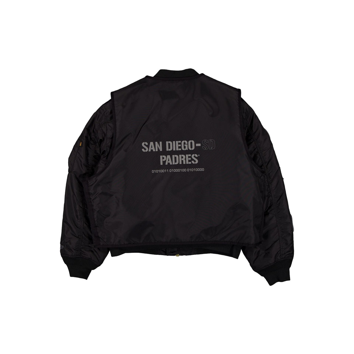 Alpha Industries x San Diego Padres Black 2-in-1 MA-1 Flight Jacket + Vest