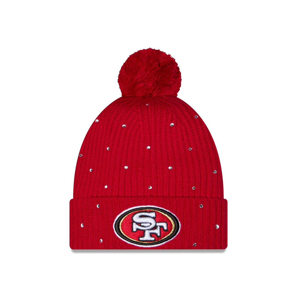 San Francisco 49ers Women's Rhinestone Pom Knit Hat