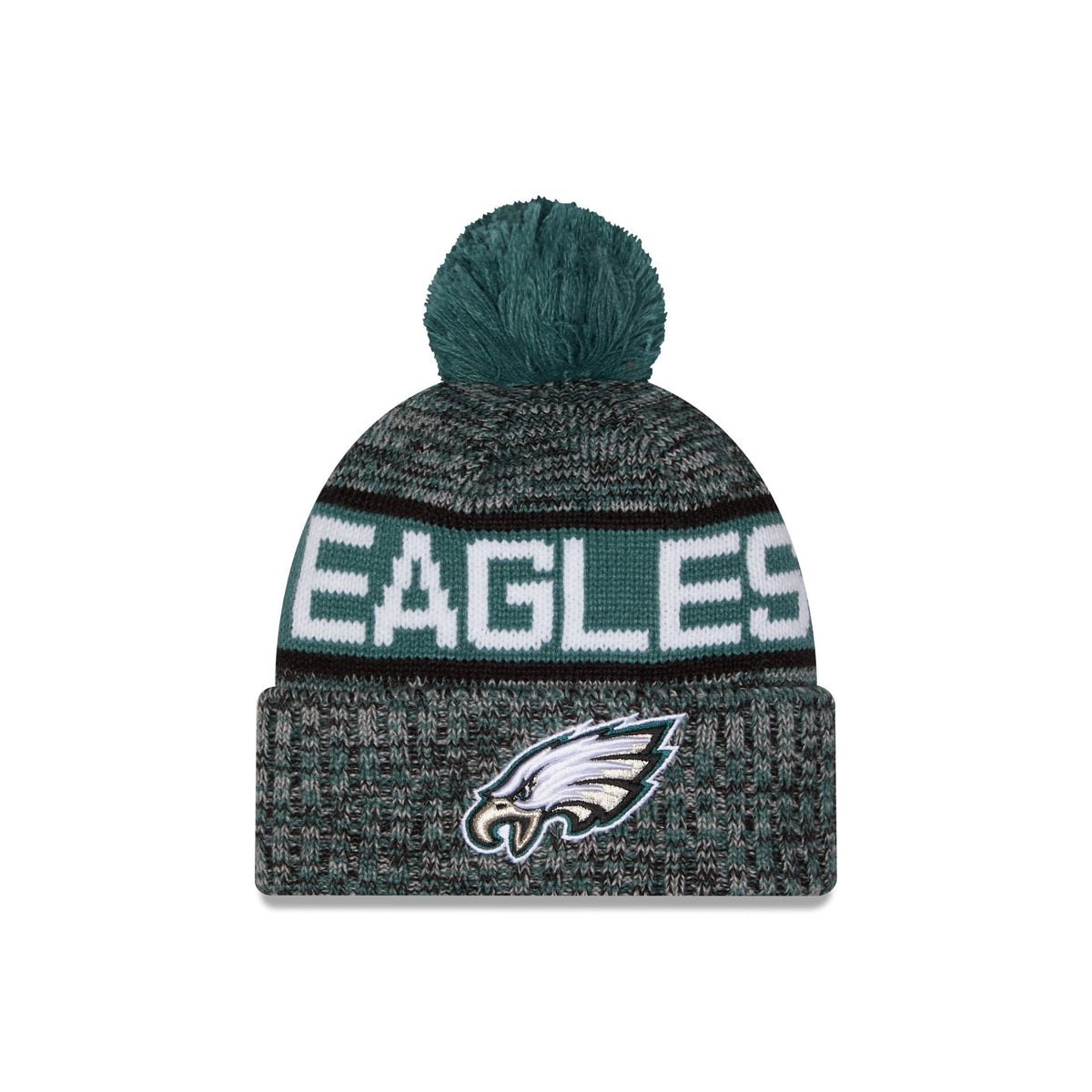 Philadelphia Eagles Tri Color Pom Knit Hat