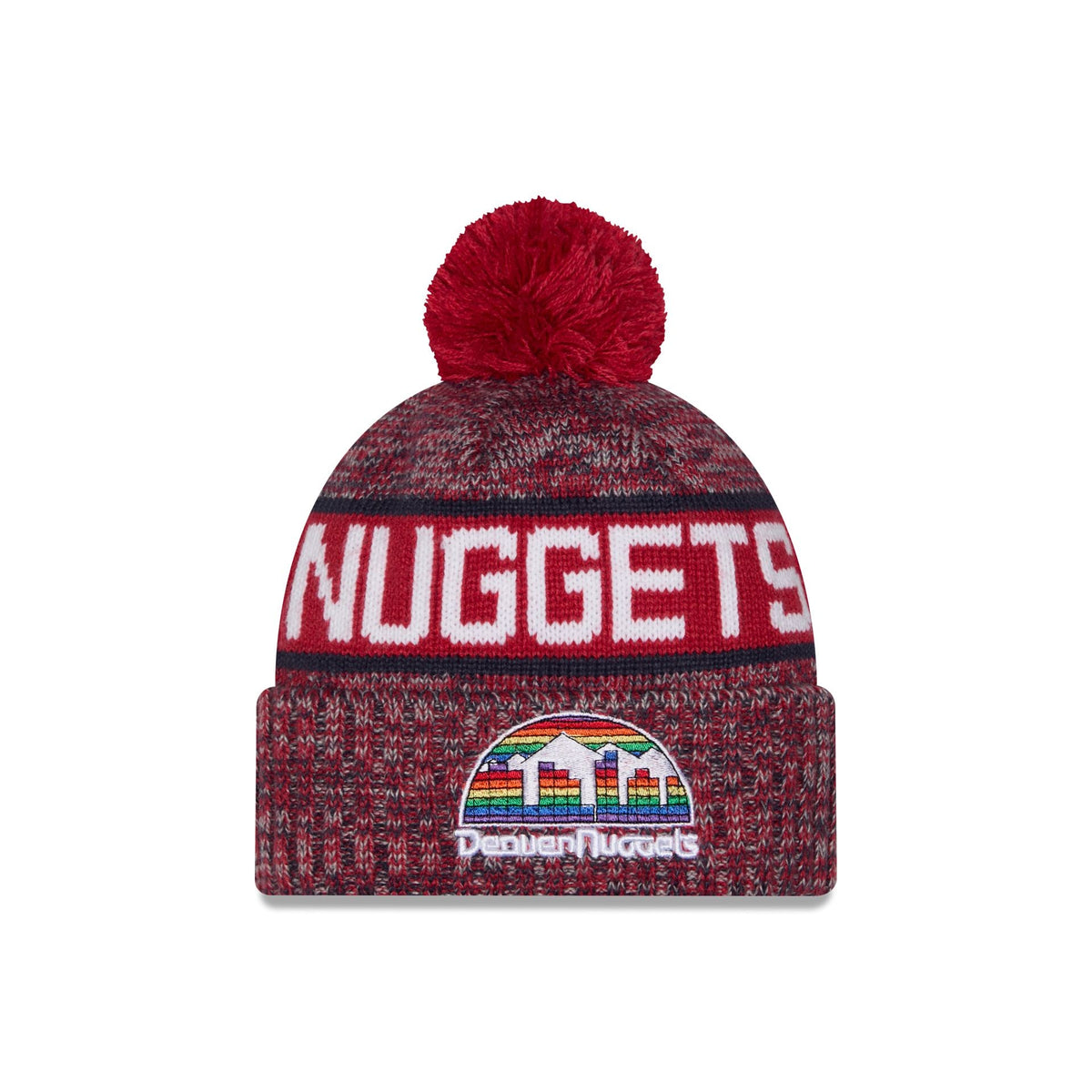 Denver Nuggets Tri Color Pom Knit Hat