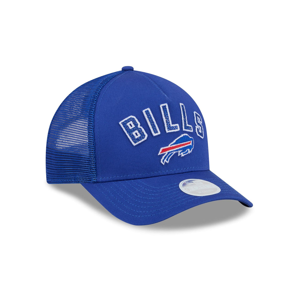 Buffalo Bills Sequin Wordmark Women's 9FORTY M-Crown A-Frame Trucker Hat