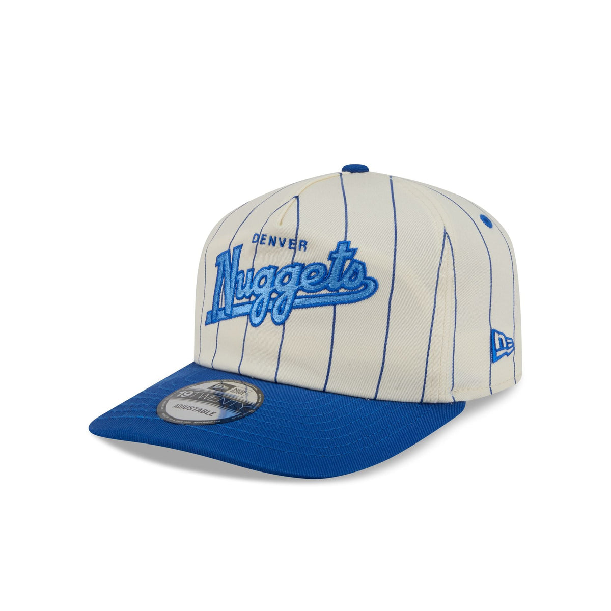 Denver Nuggets Chrome White Pinstripe 19TWENTY Snapback Hat