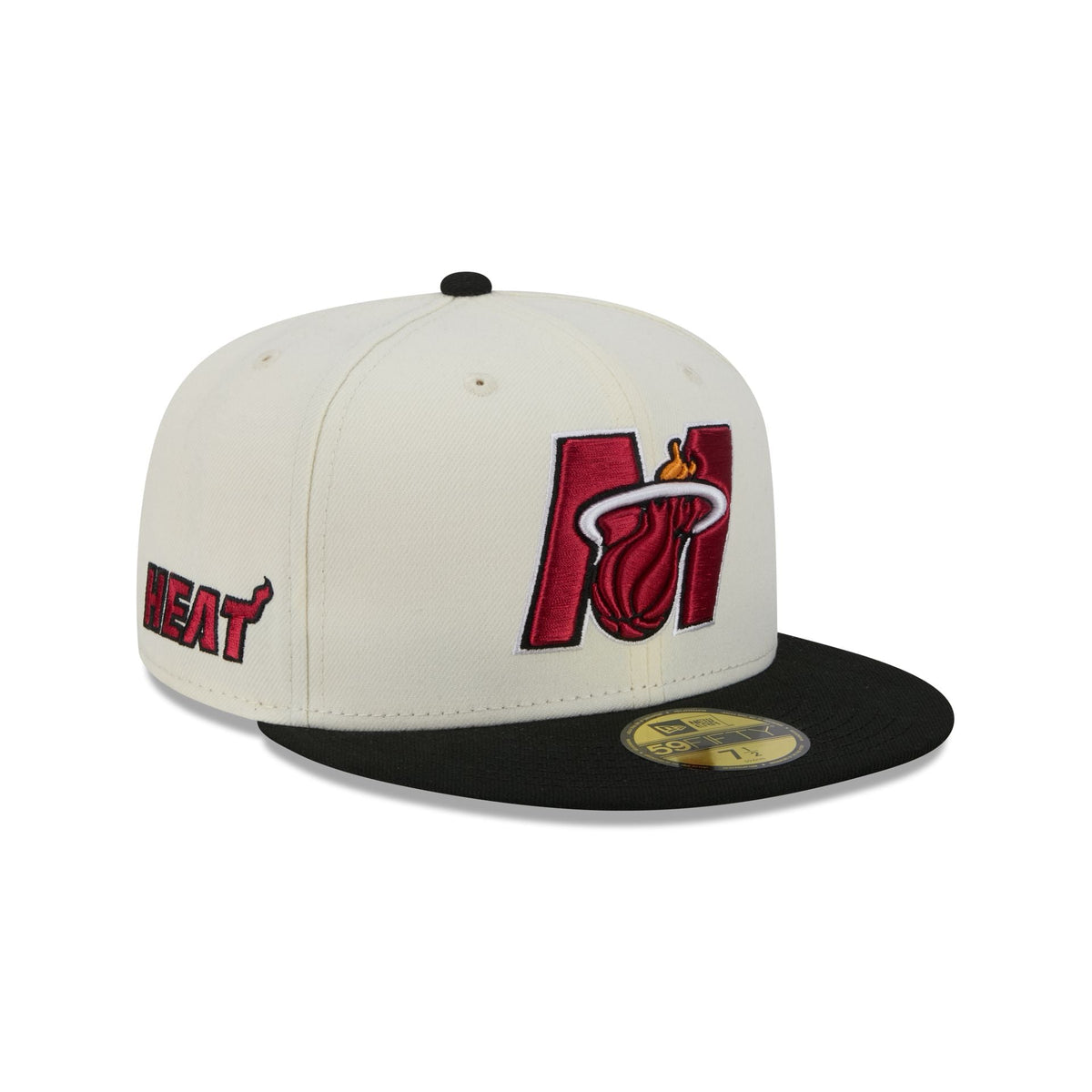 Miami Heat Deceptor Chrome White 59FIFTY Fitted Hat
