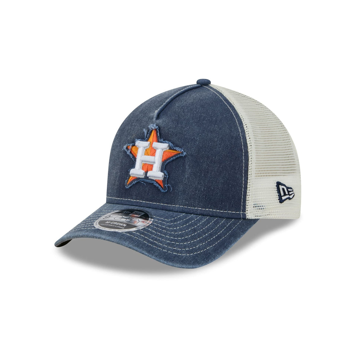 Houston Astros Frayed Logo 9FORTY M-Crown A-Frame Trucker Hat