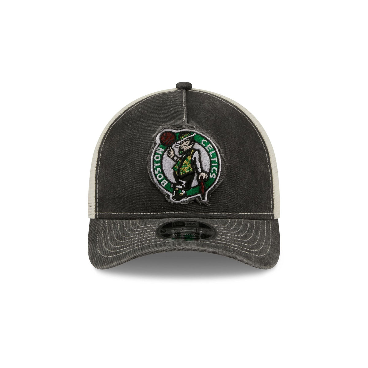 Boston Celtics Frayed Logo 9FORTY M-Crown A-Frame Trucker Hat