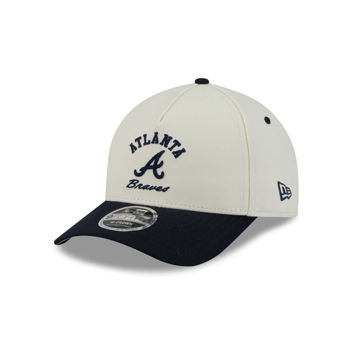 Atlanta Braves Arched Graphic Chrome White 9FORTY M-Crown A-Frame Snapback Hat