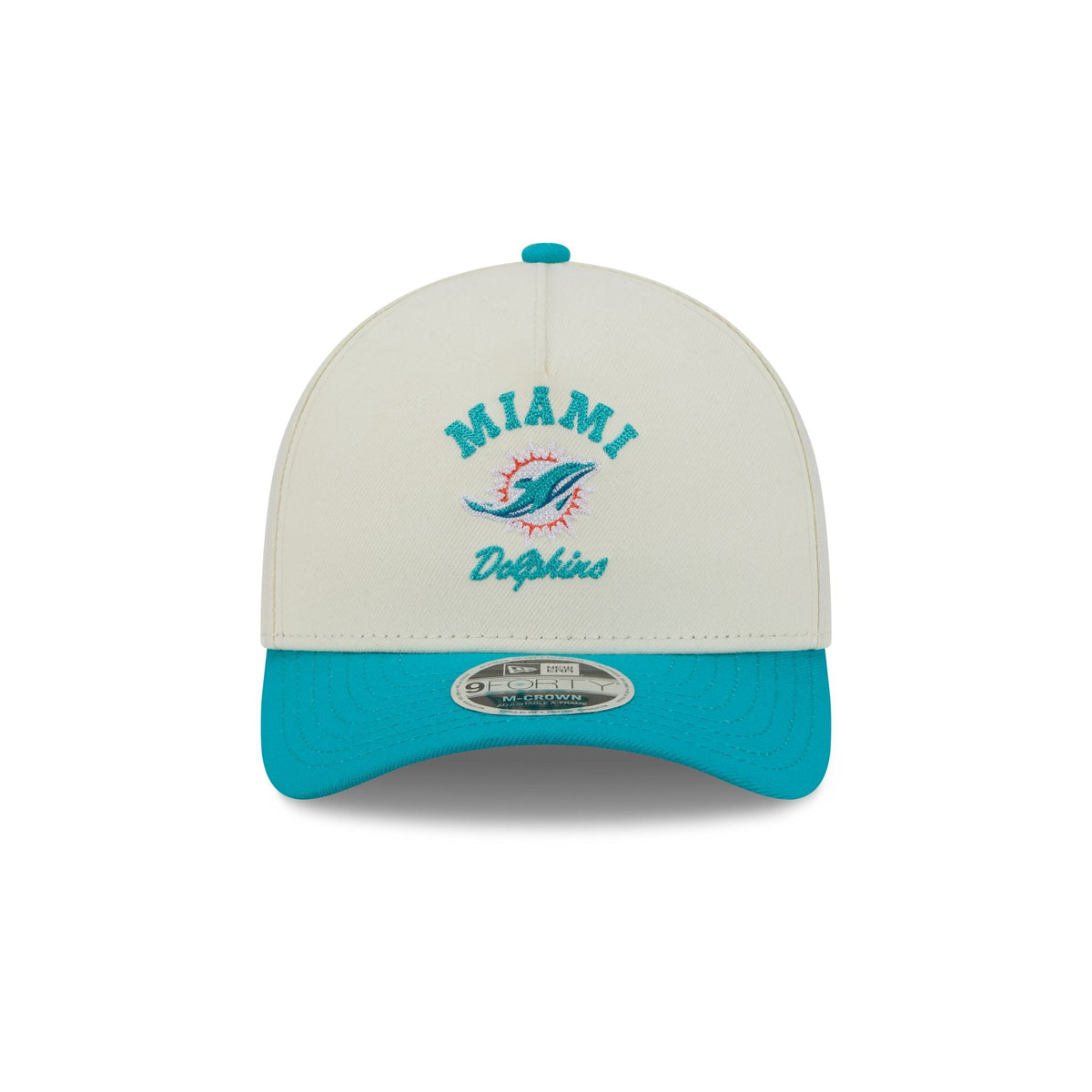 Miami Dolphins Arched Graphic Chrome White 9FORTY M-Crown A-Frame Snapback Hat
