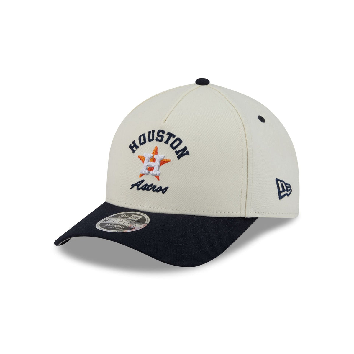 Houston Astros Arched Graphic Chrome White 9FORTY M-Crown A-Frame Snapback Hat