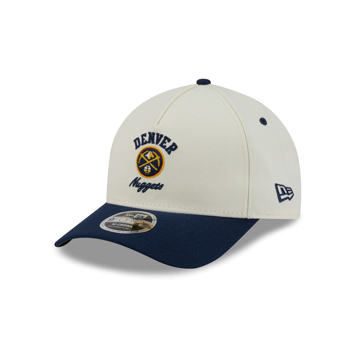 Denver Nuggets Arched Graphic Chrome White 9FORTY M-Crown A-Frame Snapback Hat