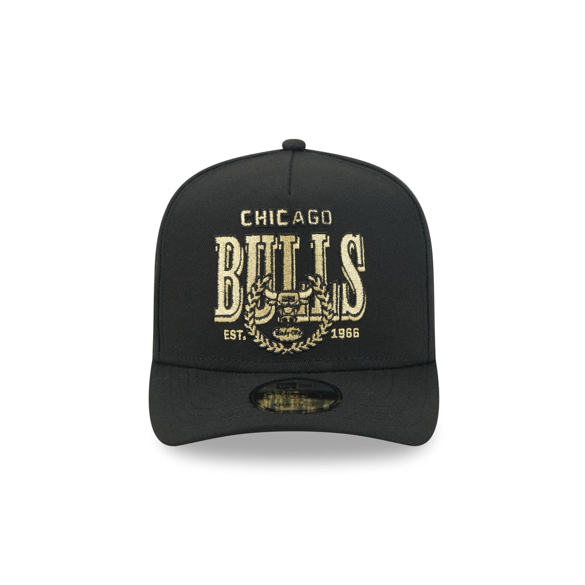 Chicago Bulls Gold Laurel Black 9FIFTY A-Frame Snapback Hat