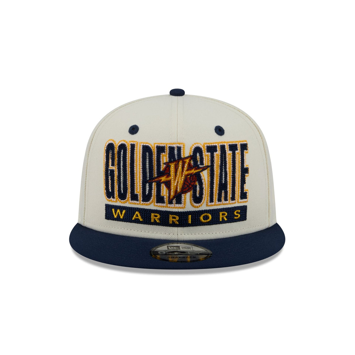 Golden State Warriors Classic Stacked Chrome 9FIFTY Snapback Hat