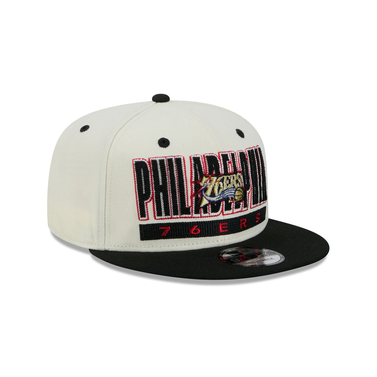 Philadelphia 76ers Classic Stacked Chrome 9FIFTY Snapback Hat
