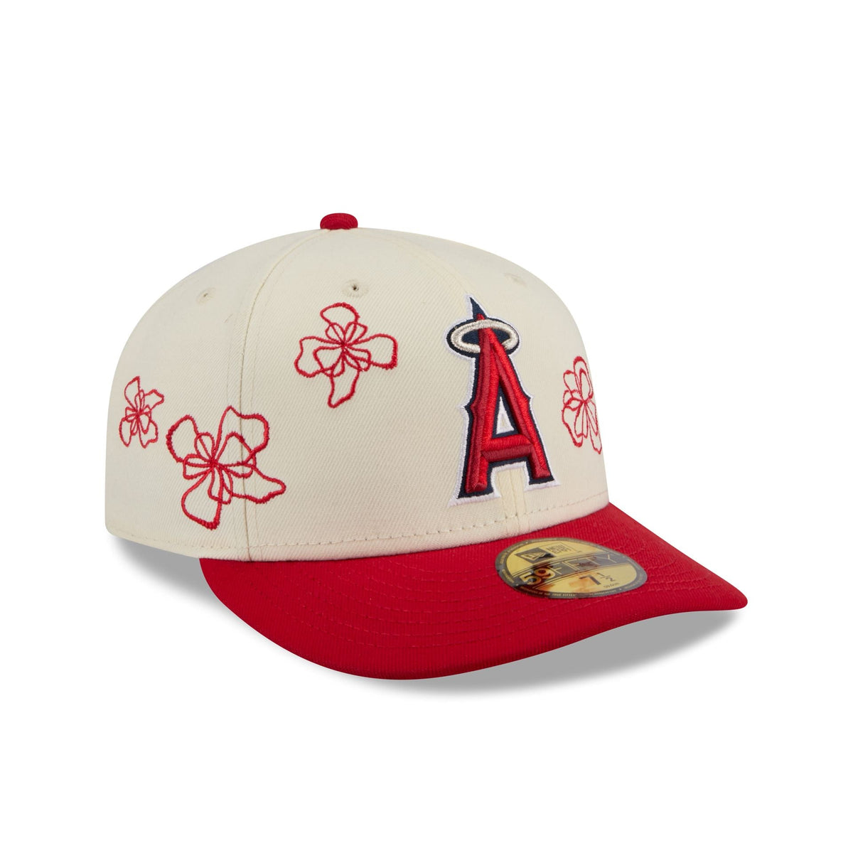 Los Angeles Angels Floral Outline 59FIFTY Fitted Hat