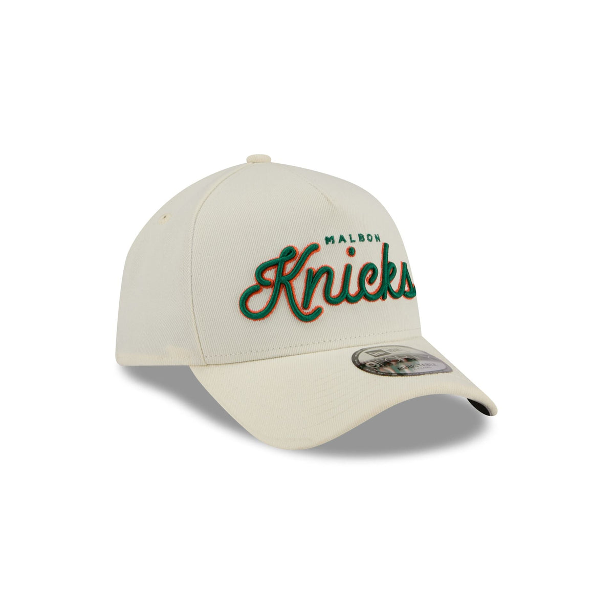 Malbon x New York Knicks Chrome Script 9FORTY A-Frame Snapback Hat