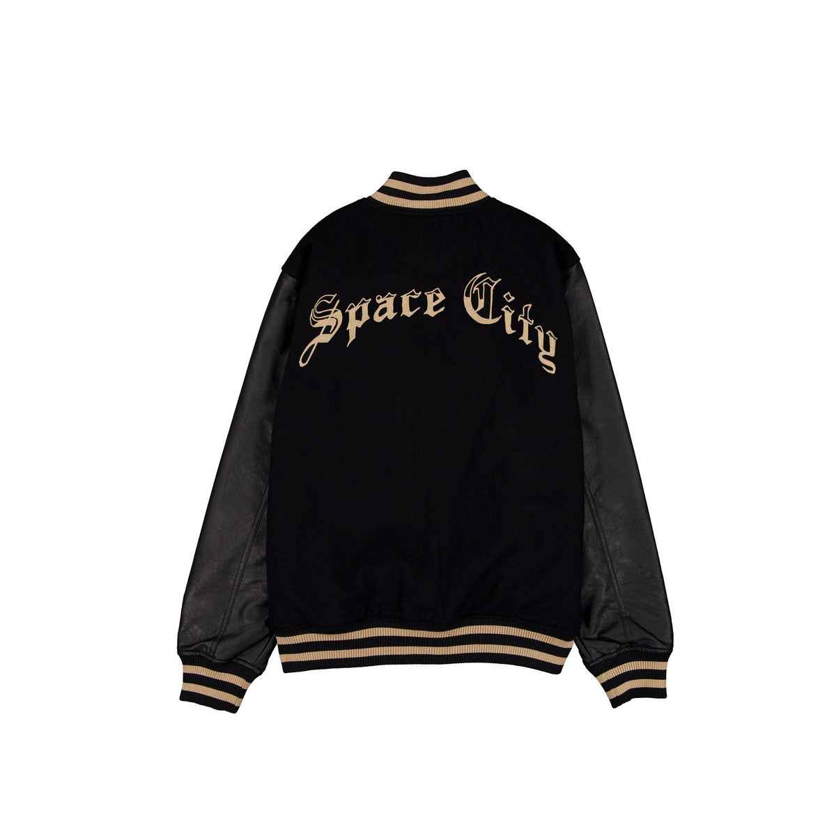 Houston Astros Gothic Lettering Black Wool Varsity Jacket