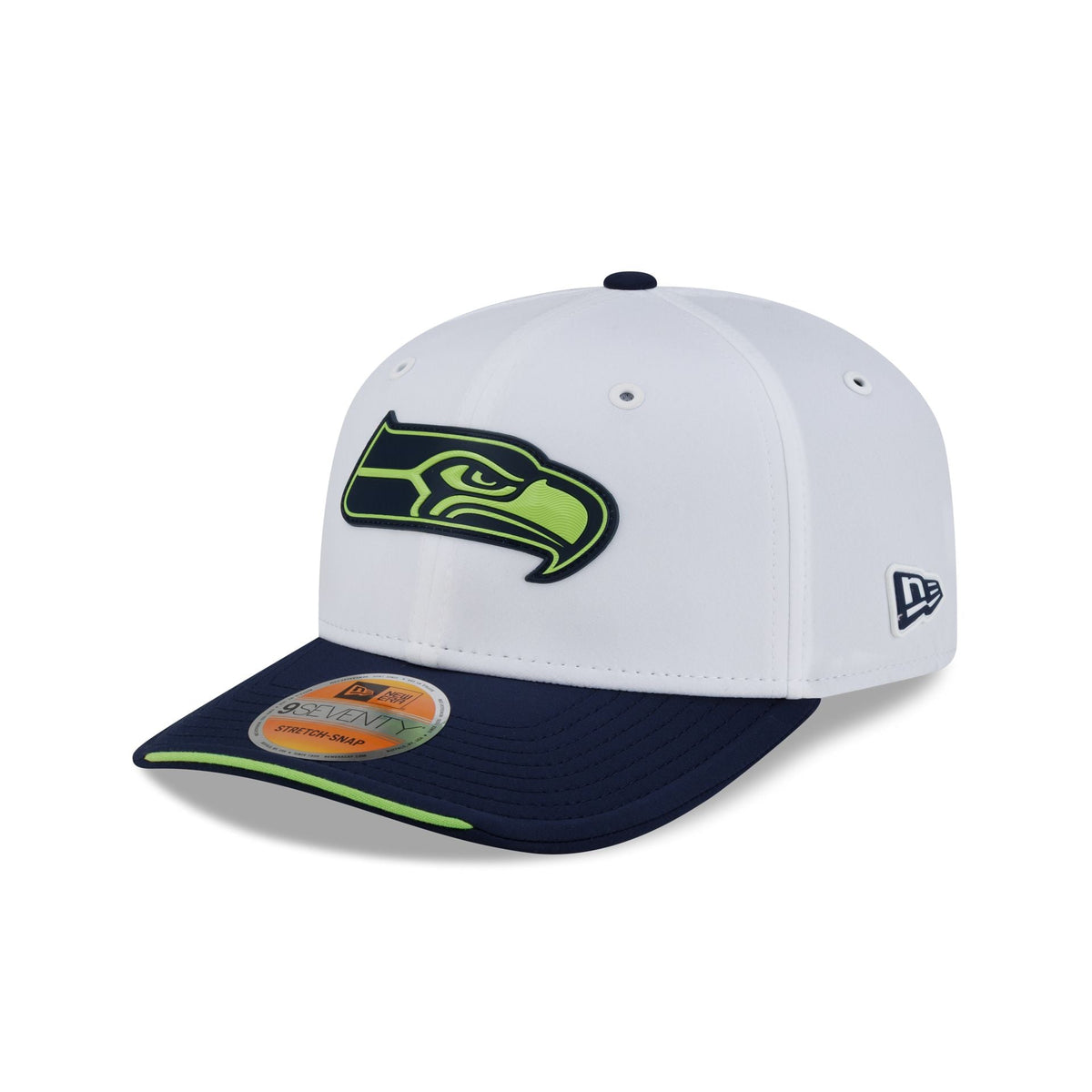 Seattle Seahawks 2026 Sideline White 9SEVENTY Stretch-Snap Hat
