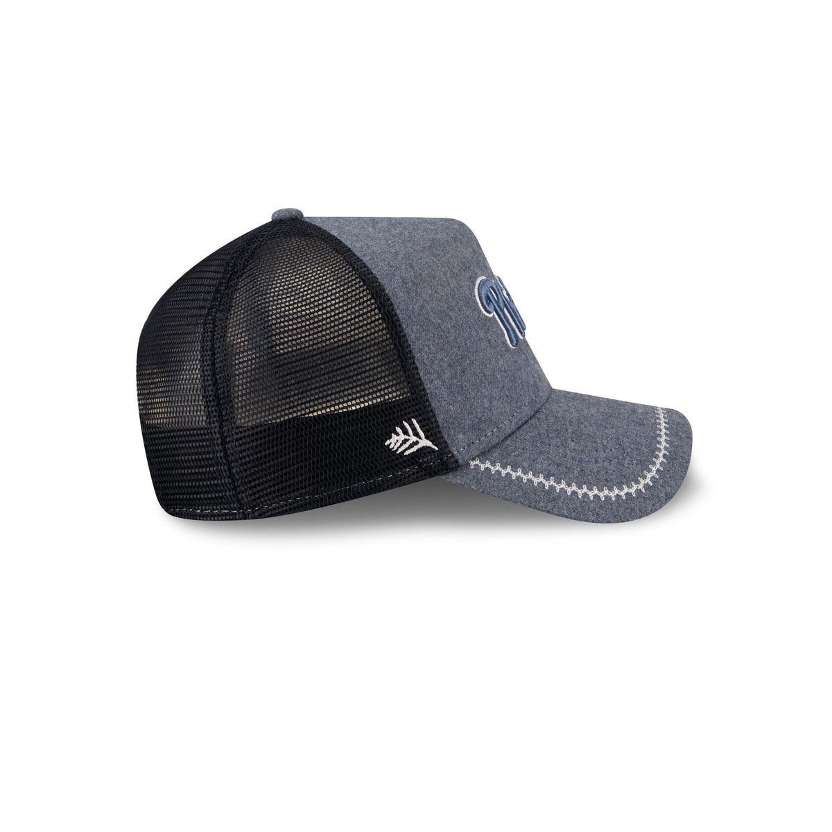 Philadelphia Phillies Navy Brushed Chambray 9FORTY A-Frame Trucker Hat