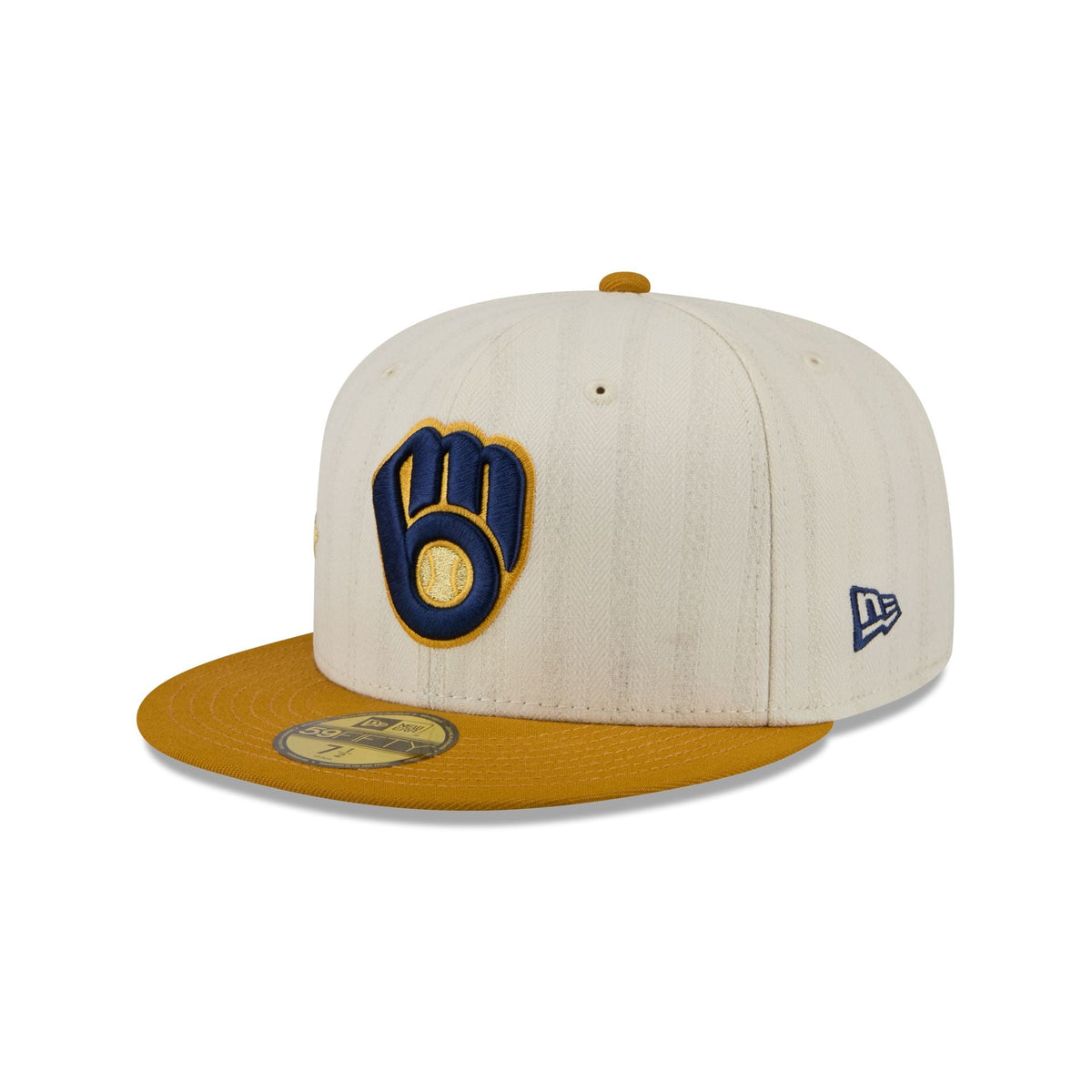Milwaukee Brewers Chrome Herringbone 59FIFTY Fitted Hat