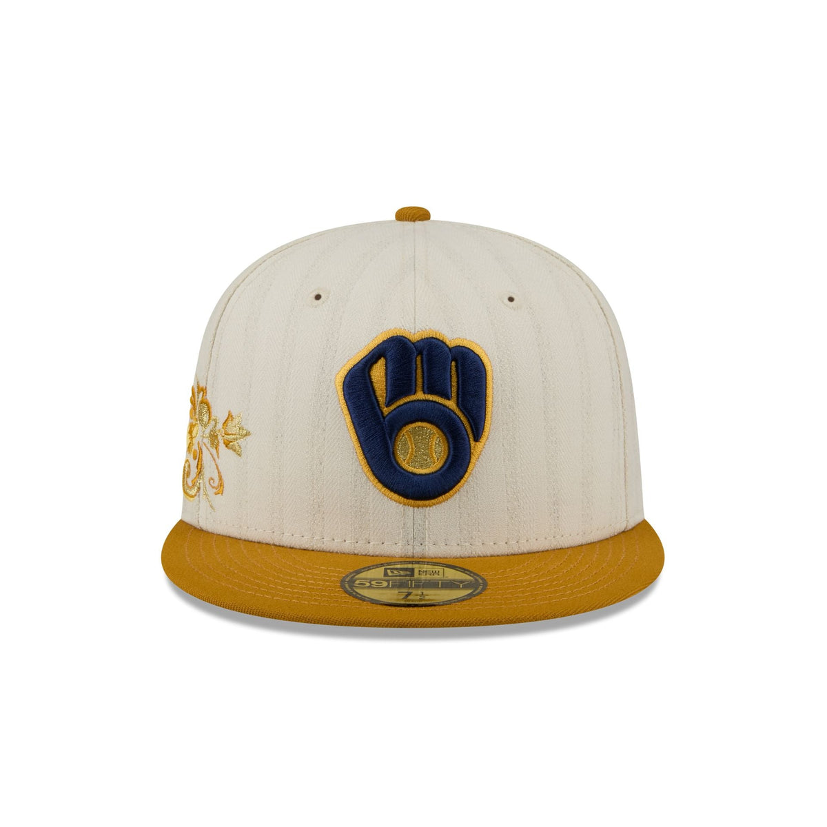 Milwaukee Brewers Chrome Herringbone 59FIFTY Fitted Hat