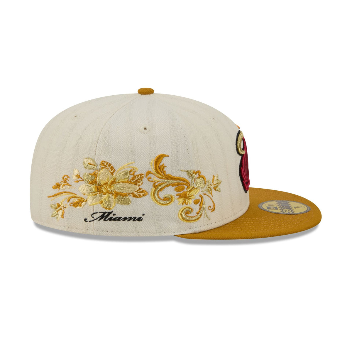 Miami Heat Chrome Herringbone 59FIFTY Fitted Hat