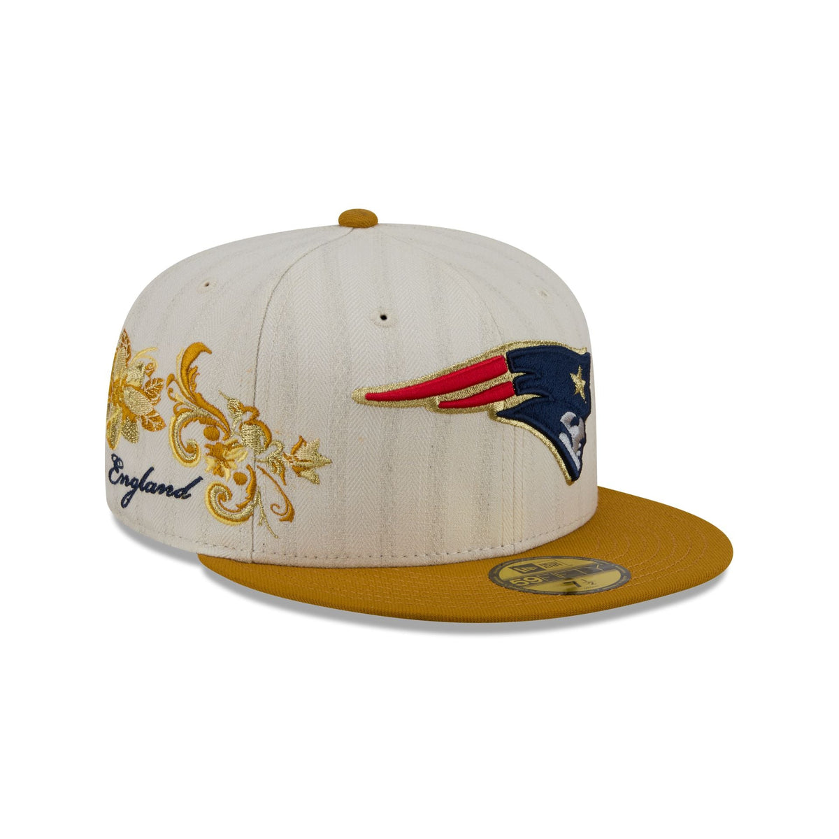 New England Patriots Chrome Herringbone 59FIFTY Fitted Hat
