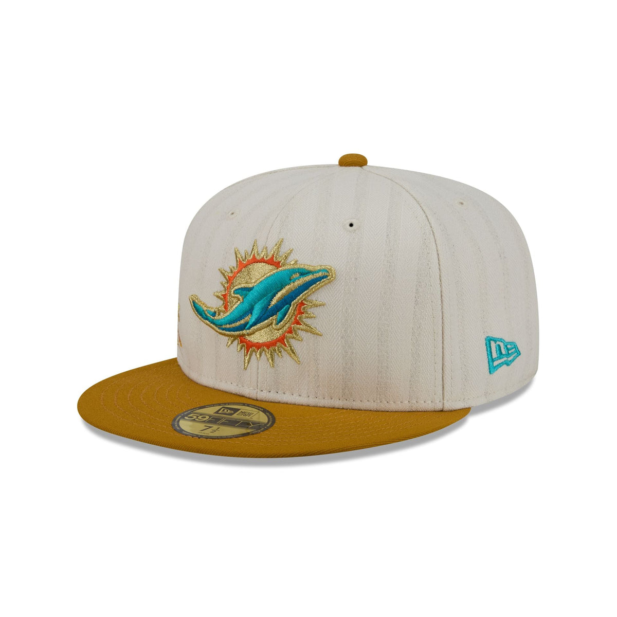 Miami Dolphins Chrome Herringbone 59FIFTY Fitted Hat