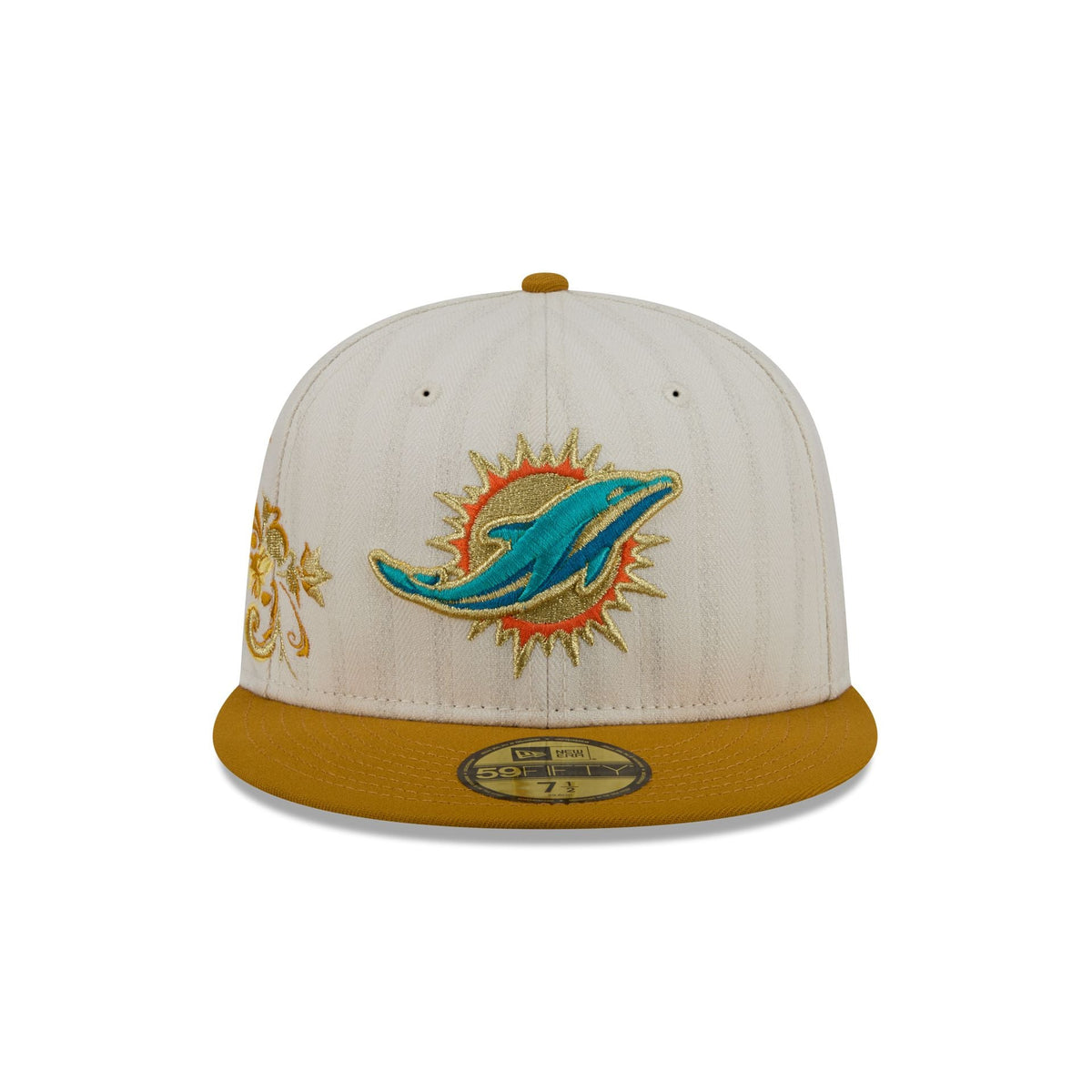Miami Dolphins Chrome Herringbone 59FIFTY Fitted Hat