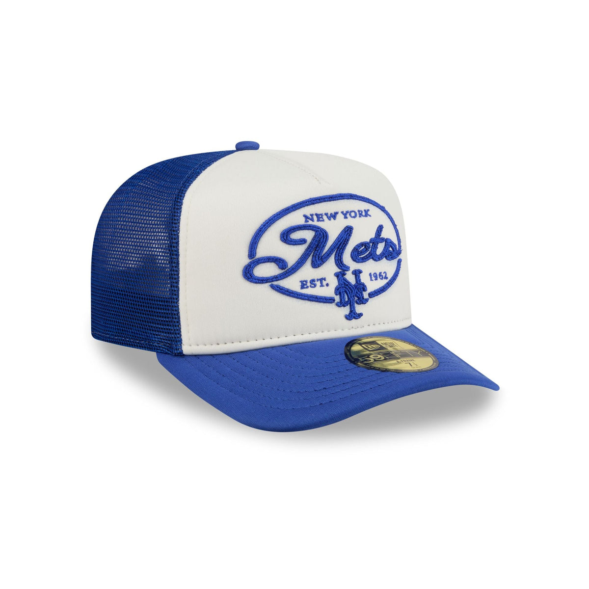New York Mets Chrome 59FIFTY Fitted Trucker Hat