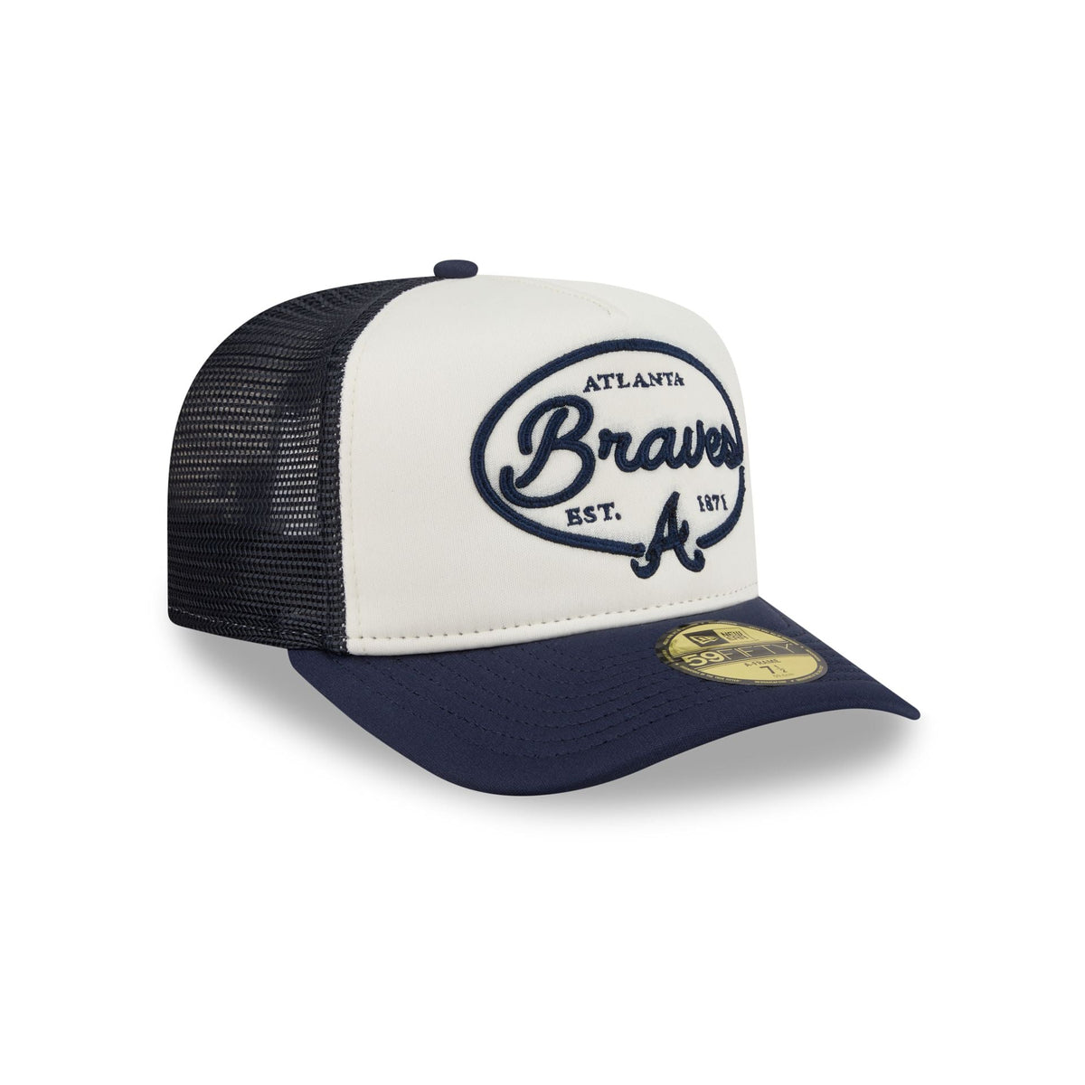 Atlanta Braves Chrome 59FIFTY Fitted Trucker Hat