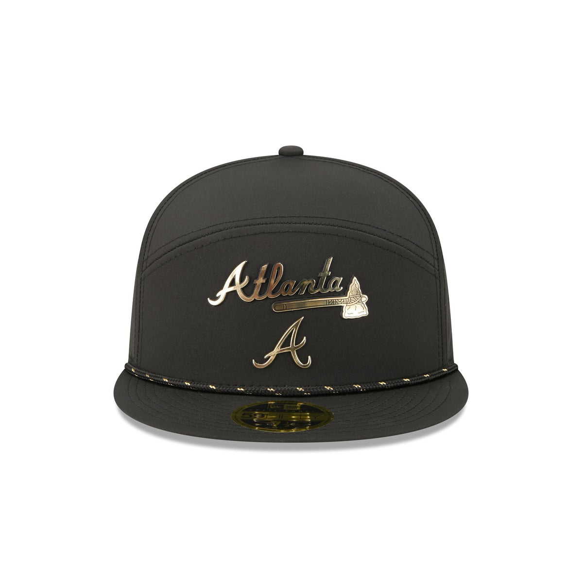 Atlanta Braves Gold Logo Rope Split Panel 59FIFTY Fitted Hat