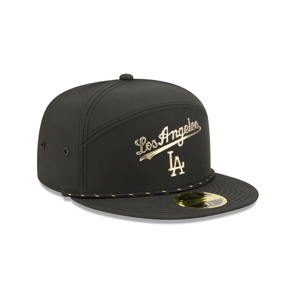 Los Angeles Dodgers Gold Logo Rope Split Panel 59FIFTY Fitted Hat