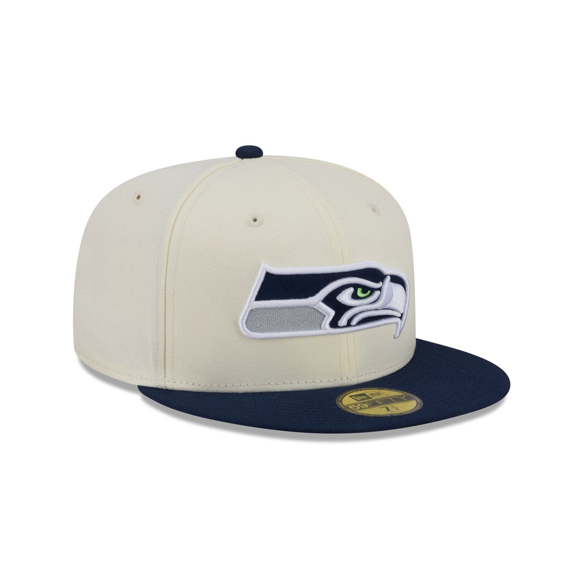 Seattle Seahawks Chrome White Basic 59FIFTY Fitted Hat