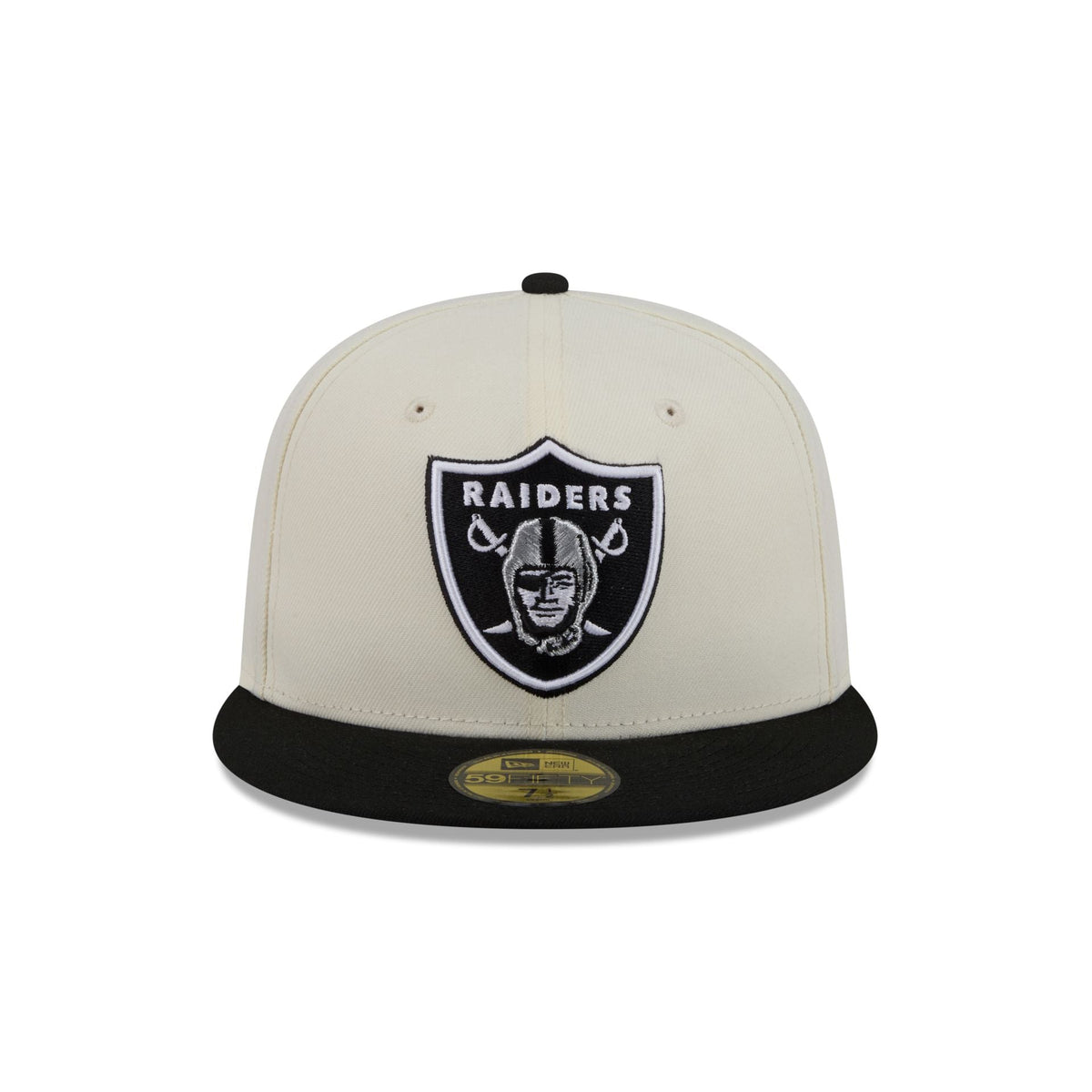 Las Vegas Raiders Chrome White Basic 59FIFTY Fitted Hat