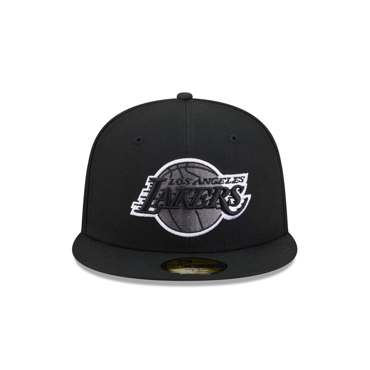 Los Angeles Lakers Black and White Basic 59FIFTY Fitted Hat
