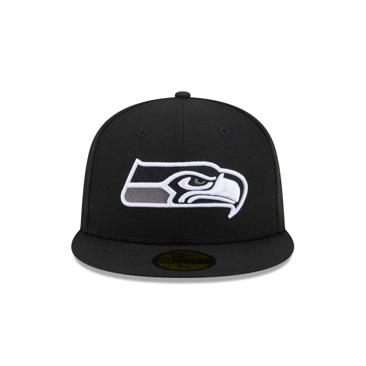 Seattle Seahawks Black and White Basic 59FIFTY Fitted Hat