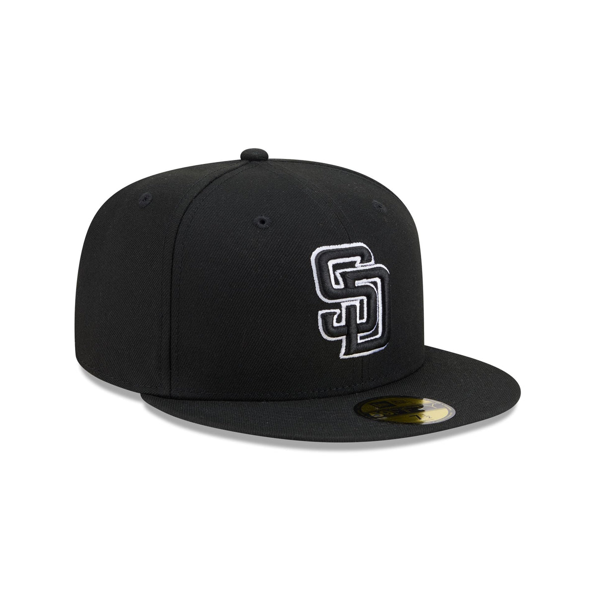 San Diego Padres Black and White Basic 59FIFTY Fitted Hat