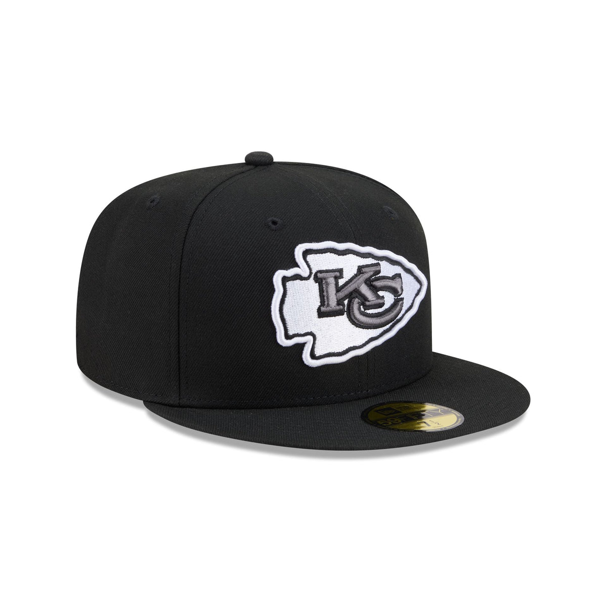 Kansas City Chiefs Black and White Basic 59FIFTY Fitted Hat