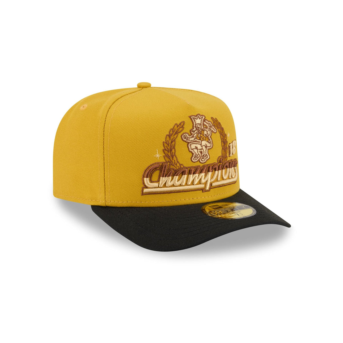 Just Caps Hardwood Classics Trophy Yellow Boston Celtics 59FIFTY A-Frame Fitted Hat