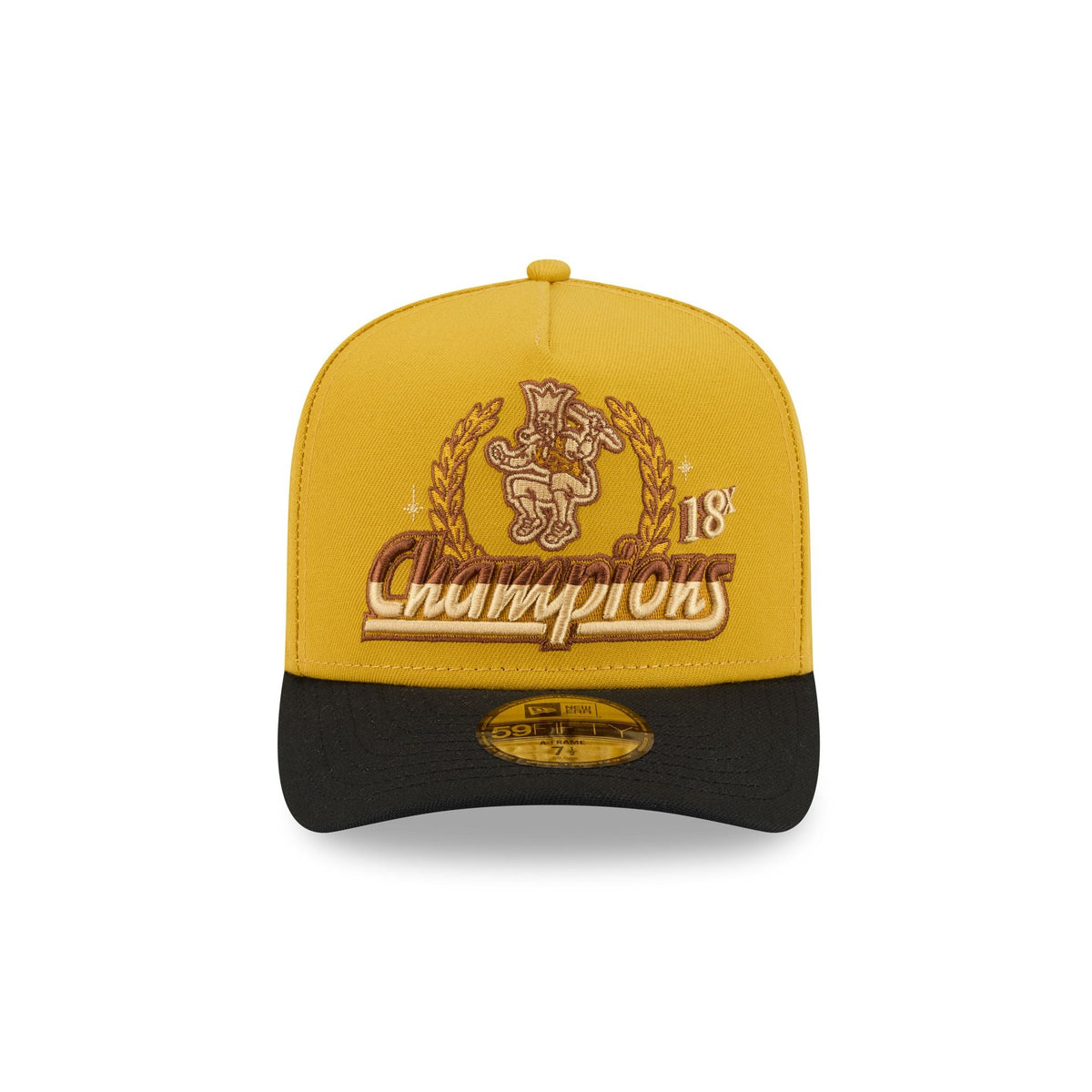 Just Caps Hardwood Classics Trophy Yellow Boston Celtics 59FIFTY A-Frame Fitted Hat